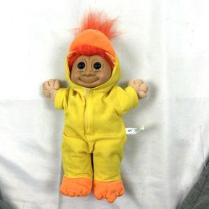 Russ Troll Doll In Yellow Duck Suit With Orange Hair